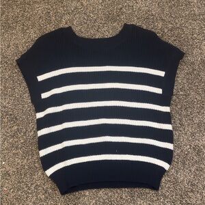 Black and White Striped Sweater Vest